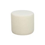 Elegant 19” Round White Boucle Ottoman Footrest