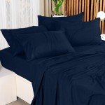 Navy Queen Bed Sheets Set - 4 Pieces
