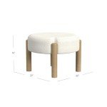Luna Modern Round Ottoman in Cream Boucle