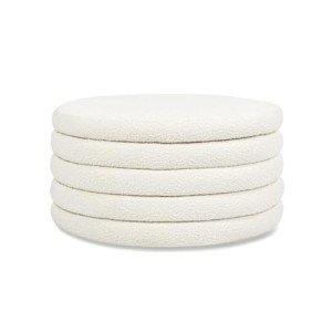 Fuji 36" Round Upholstered Boucle Storage Ottoman