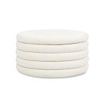 Fuji 36" Round Upholstered Boucle Storage Ottoman