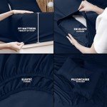 Navy Queen Bed Sheets Set - 4 Pieces