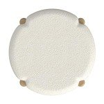 Luna Modern Round Ottoman in Cream Boucle