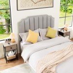 Set of 2 Slim Nightstands with Charging Station
