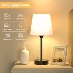 Set of 2 White Bedside Lamps with USB Charging