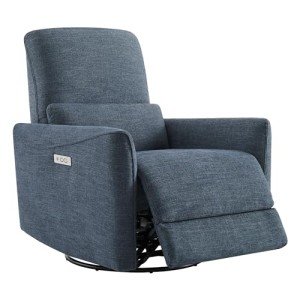Ink Blue Power Recliner Glider Chair with Lumbar Support