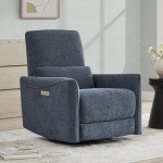 Ink Blue Power Recliner Glider Chair with Lumbar Support