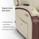 MCombo Massage Power Lift Recliner Chair - Cream