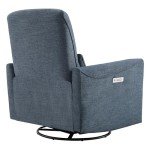 Ink Blue Power Recliner Glider Chair with Lumbar Support