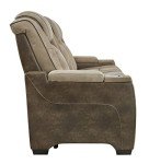 Power Reclining Sofa with Adjustable Headrest - Sand