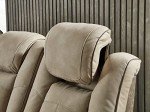 Power Reclining Sofa with Adjustable Headrest - Sand