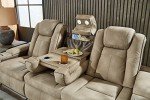Power Reclining Sofa with Adjustable Headrest - Sand