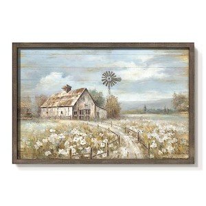 Rustic Barn Wall Art with Meadow Landscape