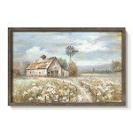 Rustic Barn Wall Art with Meadow Landscape
