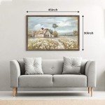 Rustic Barn Wall Art with Meadow Landscape