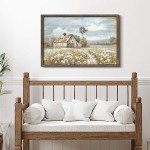 Rustic Barn Wall Art with Meadow Landscape