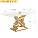 Modern 47-Inch Faux Marble Dining Table for 4