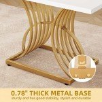Modern 47-Inch Faux Marble Dining Table for 4