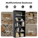 Industrial 5-Shelf Open Bookcase - Classic Black