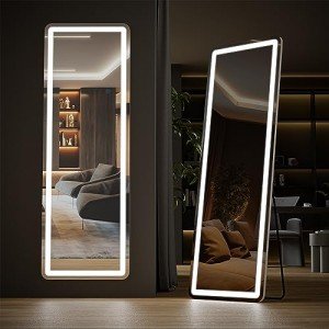 LED Full Length Standing Mirror with Dimming Lights