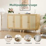 Set of 2 Rattan Accent Buffet Cabinets