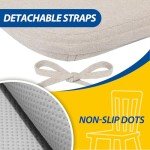 Beige D-Shaped Chair Cushions, Set of 4