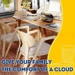 Beige D-Shaped Chair Cushions, Set of 4