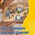 Beige D-Shaped Chair Cushions, Set of 4