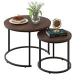 Modern Round Nesting Coffee Table Set of 2
