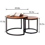 Modern Round Nesting Coffee Table Set of 2