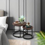 Modern Round Nesting Coffee Table Set of 2