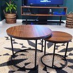 Modern Round Nesting Coffee Table Set of 2