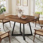 Tribesigns Rustic Square Dining Table for 4