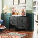 Charcoal Black 5-Drawer Wide Dresser with Organizers