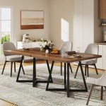 Tribesigns Rustic Square Dining Table for 4