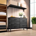 Charcoal Black 5-Drawer Wide Dresser with Organizers