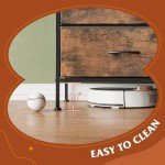 6-Drawer Fabric Dresser and TV Stand, Rustic Brown