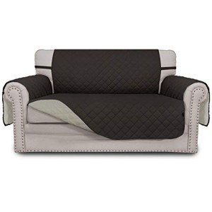 Reversible Loveseat Cover for Dogs - Chocolate/Beige