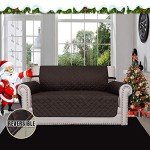 Reversible Loveseat Cover for Dogs - Chocolate/Beige