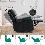 Oversized Heat and Massage Rocker Recliner Chair