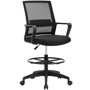 Adjustable Height Drafting Chair with Lumbar Support