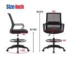 Adjustable Height Drafting Chair with Lumbar Support