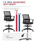 Adjustable Height Drafting Chair with Lumbar Support