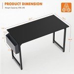 Stylish 55-Inch Black Computer Desk with Storage