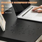 Stylish 55-Inch Black Computer Desk with Storage