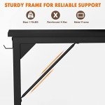 Stylish 55-Inch Black Computer Desk with Storage