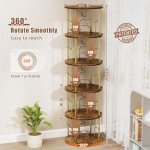 Gold 5-Tier Rotating Bookshelf for Small Spaces