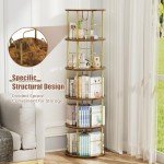 Gold 5-Tier Rotating Bookshelf for Small Spaces