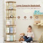 Gold 5-Tier Rotating Bookshelf for Small Spaces