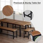 Extendable 5-Piece Walnut Dining Table Set